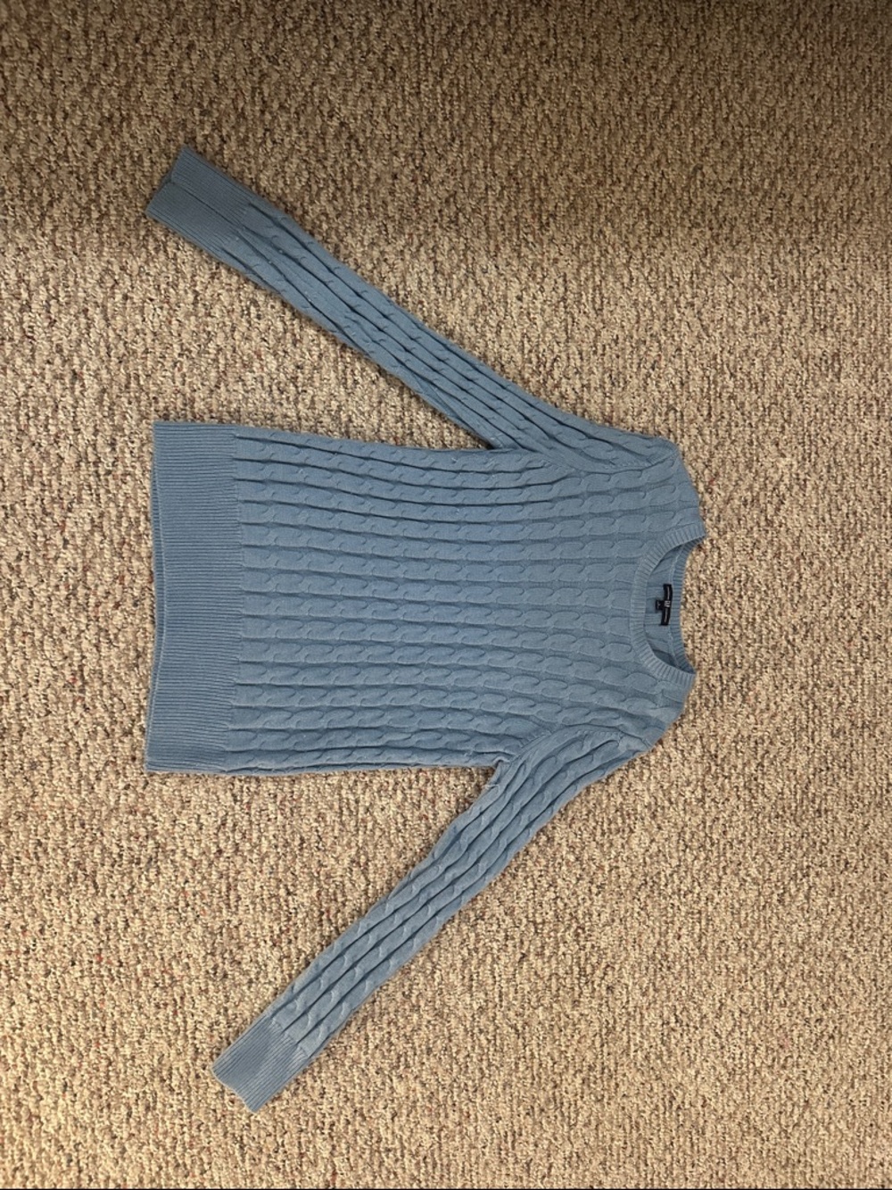 GAP Powder Blue Cable-Knit Crewneck Sweater